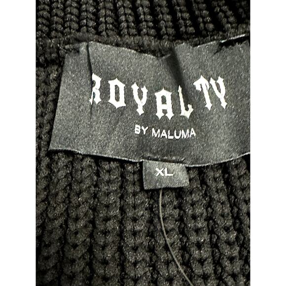 Royalty by Maluma Women's Black Crop Scoop Neck Knit Tank Top Sweater XL NWT - Picture 9 of 10